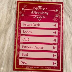 American Girl Grand Hotel Reversible Artwork Sign Insert - First Edition